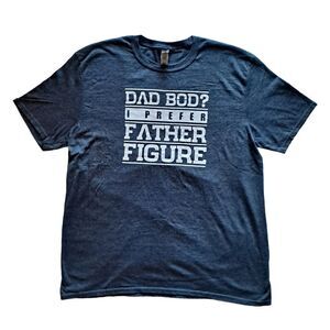GILDAN "Dad Bod" T-Shirt Grey White XLarge
